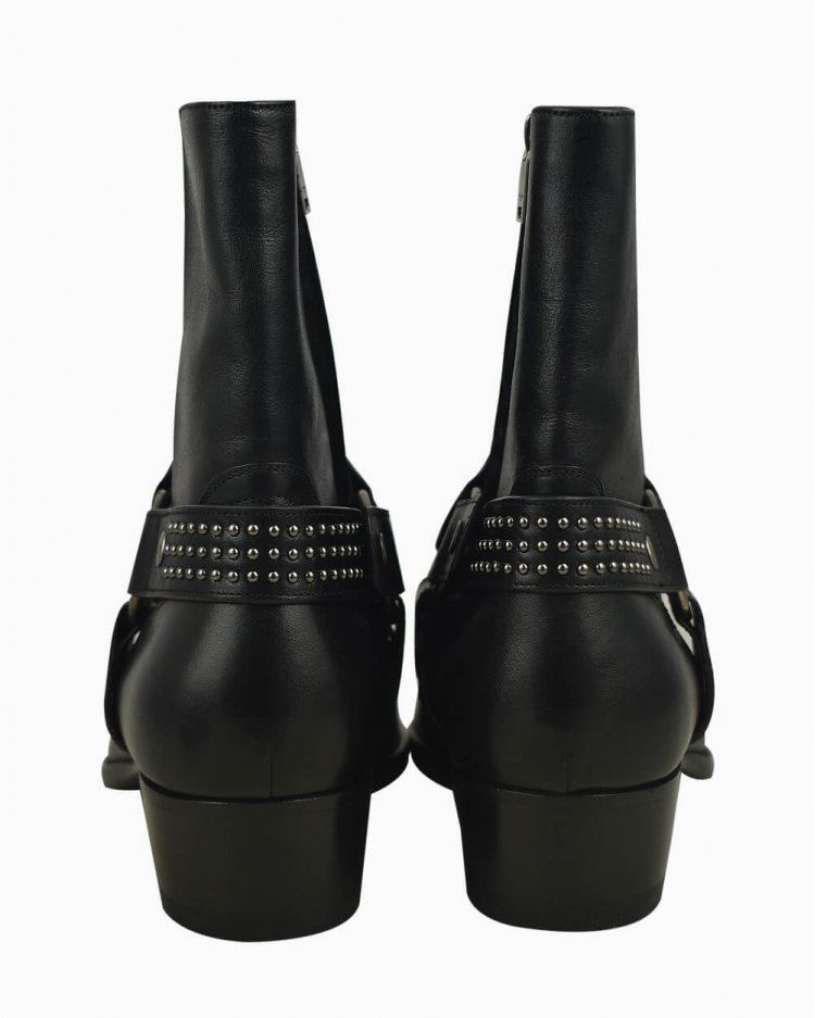 Bota Saint Laurent original Den harness preta masculina